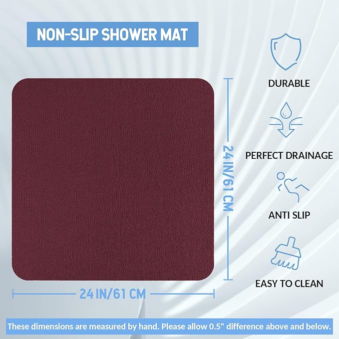 Non-Slip Bathtub Mat, Anti Slip Shower Mat, Fast Drying Bathtub Mats, Foot - Image 2