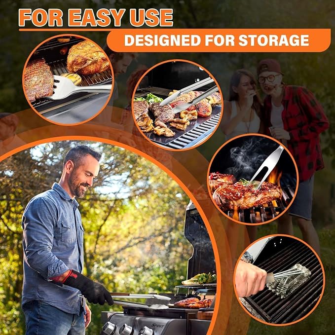 TIVOLI 4PCS Grilling Accessories, Heavy Duty BBQ Tool Set - Image 2