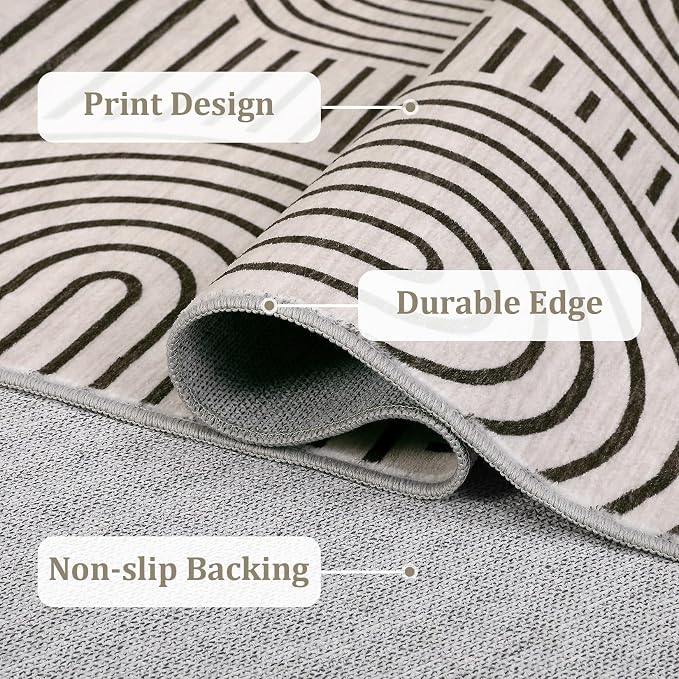 Modern Rug 2.5x8 Runners for Hallways, Abstract Kitchen Runner Rugs Non Slip - Image 7