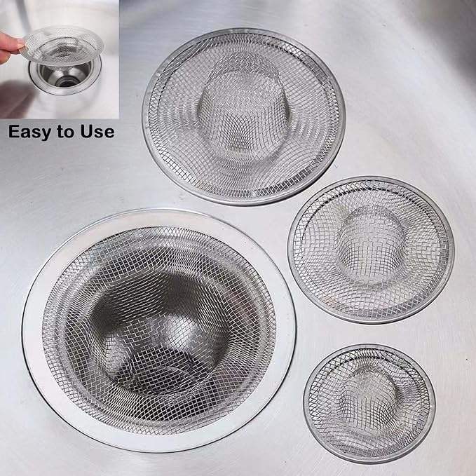 12PCS Stainless Steel Slop Basket Filter Trap, 2.75" & 4.41" Mesh Sink Drain - Image 5