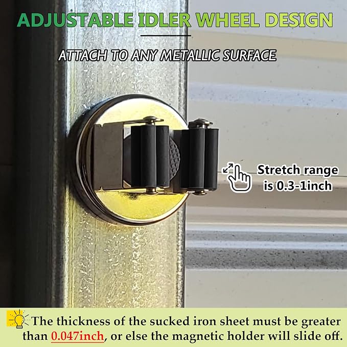 ULIBERMAGNET Magnetic Mop Broom Holder, Heavy Duty Movable Magnetic Tools Holder - Image 3