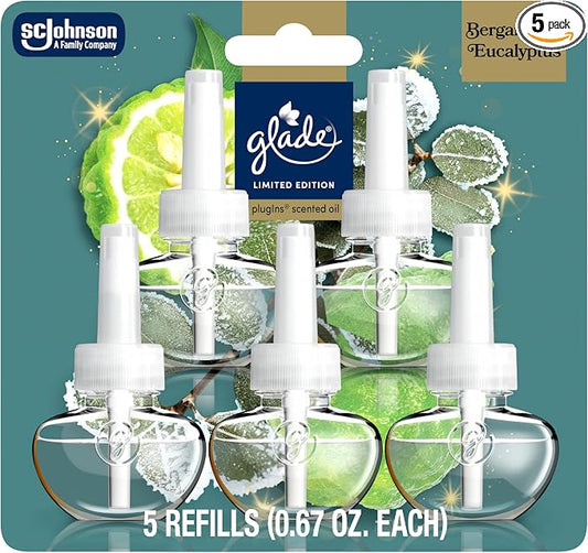 Glade PlugIns Refills Air Freshener, Bergamot & Eucalyptus, Scented and by Glade