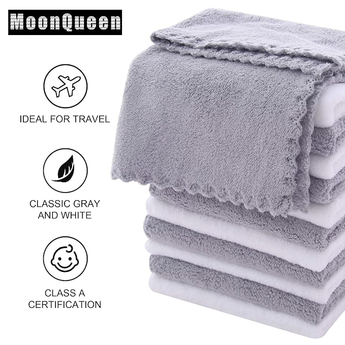 MOONQUEEN Microfiber Facial Cloths Fast Drying Washcloth 24 Pack - Image 5
