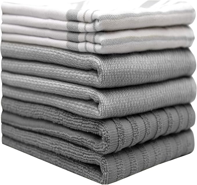 Premium Kitchen Towels | Large Cotton Dish Towels | Flat & Terry Highly - Image 2