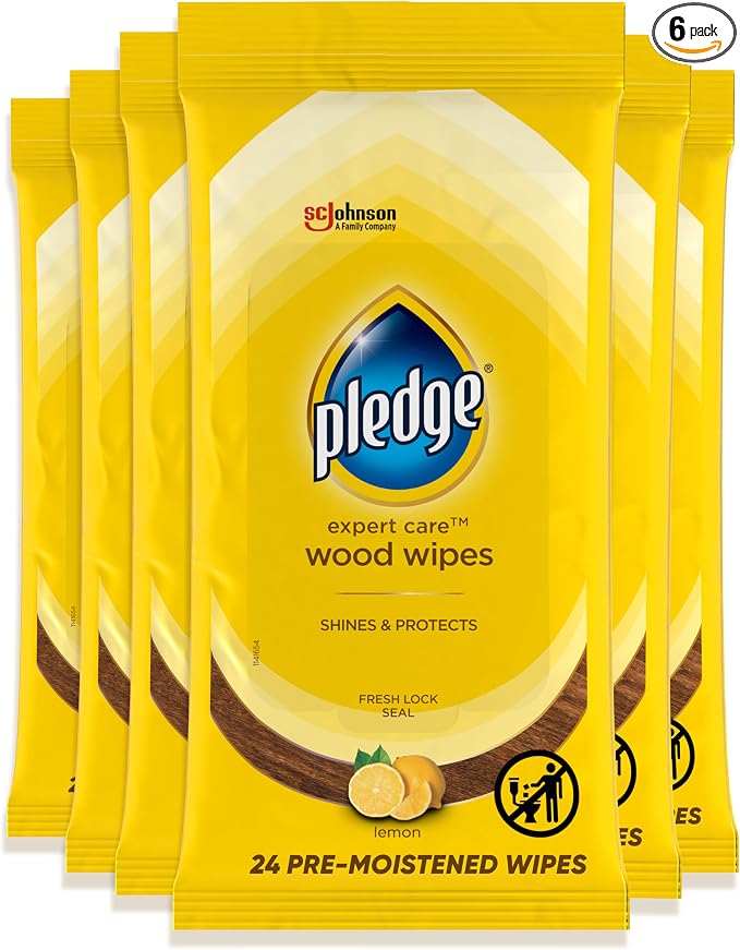 Pledge Expert Care Enhancing Wood Wipes, Lemon Scent by Pledge
