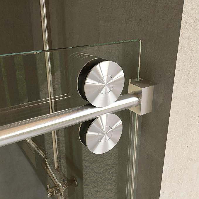 Frameless Shower Door, 3/8" Clear Tempered Glass, Waterproof Bathroom Shower - Image 3