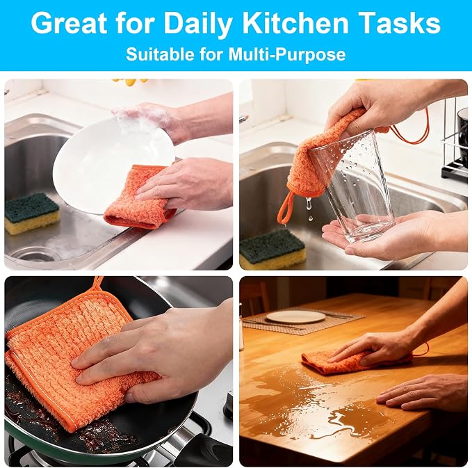 Microfiber Cleaning Cloth, 10 Pack Cleaning Towels - Image 3