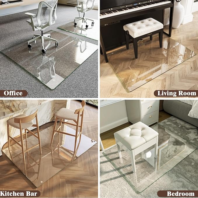 Koonmi Tempered Glass Chair Mat 44"x58" - Image 8