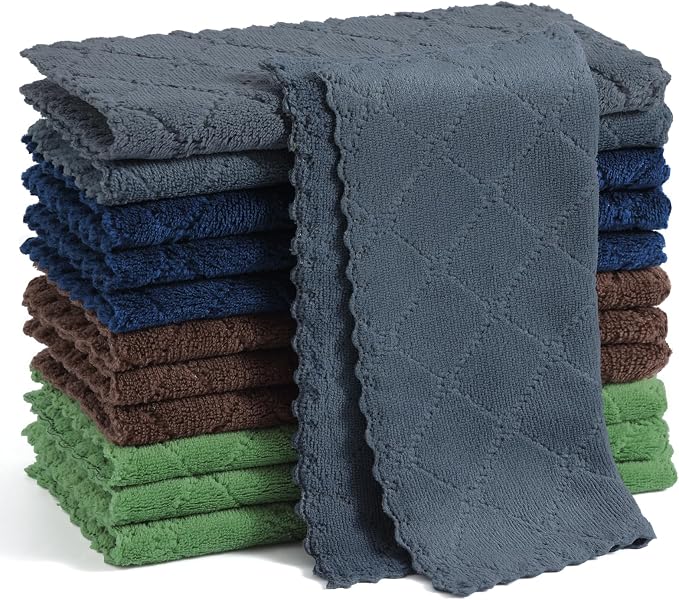 Homaxy 12 Pack Kitchen Dish Cloths, Super Soft and Absorbent Coral Velvet Dish by Homaxy