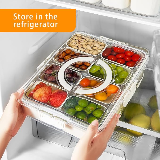Snackle Box Container Meal Prep Divided Portion Serving Platters and Trays - Image 2