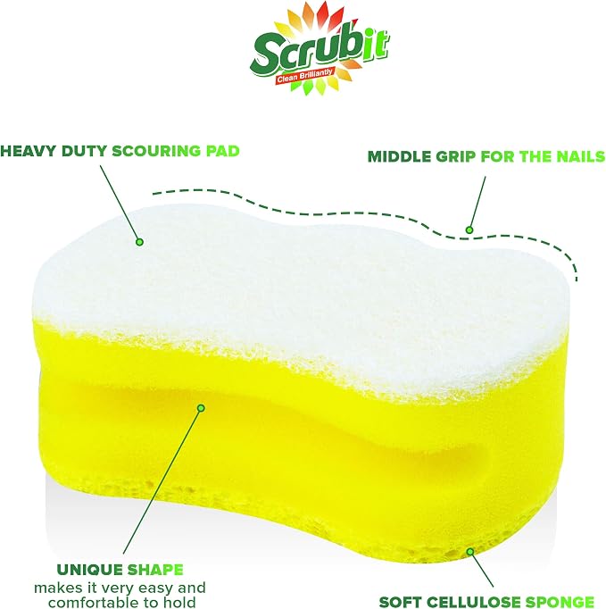 Scrub Sponge by Scrubit –Multipurpose Cellulose Cleaning Sponges - Image 2
