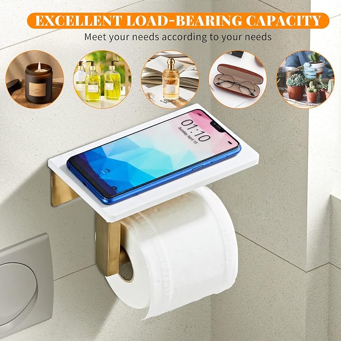 Brushed Gold Toilet Paper Holder - Image 5