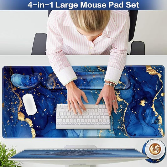 Desk Mat Blue, Large Gaming Mouse Pad - Image 2