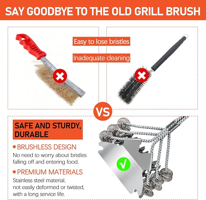 Grill Brush with Scraper - Image 4