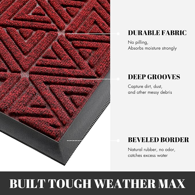 Yimobra Outdoor Mats for Front Door 29.5x17, All-Weather Waterproof Non-Slip - Image 3