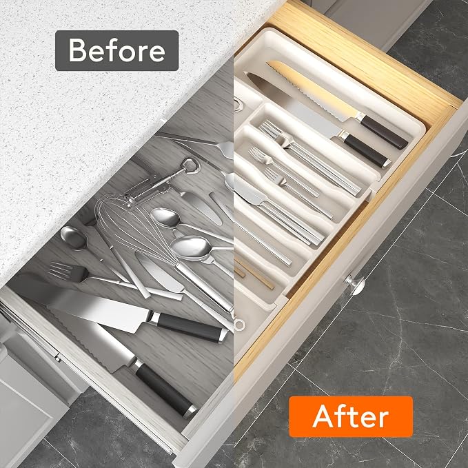 Lifewit Silverware Drawer Organizer, Expandable Utensil Tray - Image 4