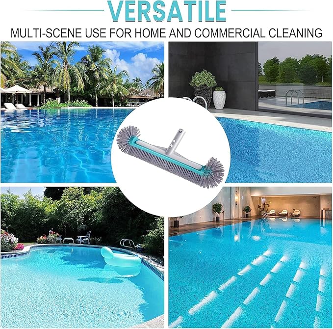 Swimming Pool Brush Head with Round Ends，17.5" Heavy Duty Aluminum Back Head - Image 6