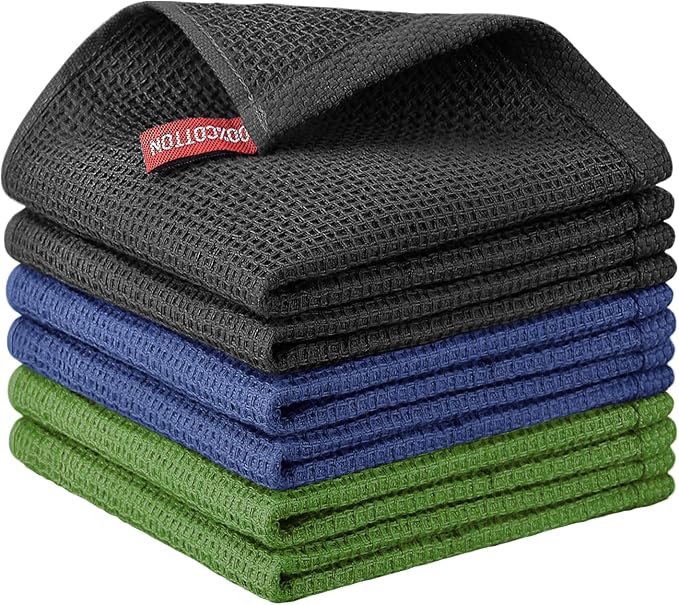 Nialnant 6 Pack Kitchen Towels, 100% Cotton Dish Cloth by Nialnant