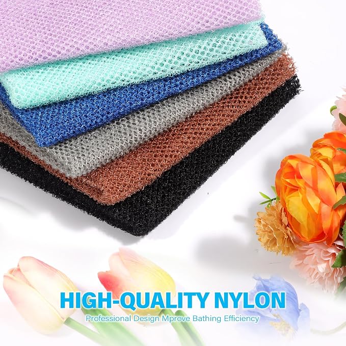 UJFQBH 6 Pieces African Bath Sponge African Net Long Net Bath Sponge - Image 4