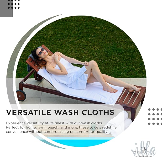 100% Cotton Wash Cloth for face & Body Set of 12, Sustainable, Highly Absorbent - Image 6