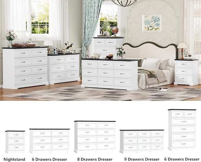 7 Drawer Dresser for Bedroom, Rustic Farmhouse Dresser - Image 7
