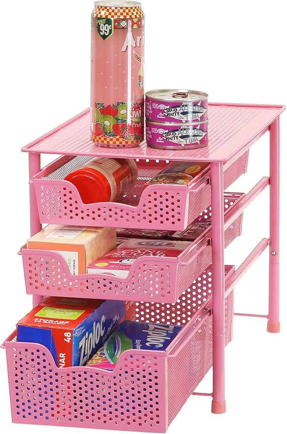 Simple Houseware Stackable 3 Tier Sliding Basket Organizer Drawer - Image 4