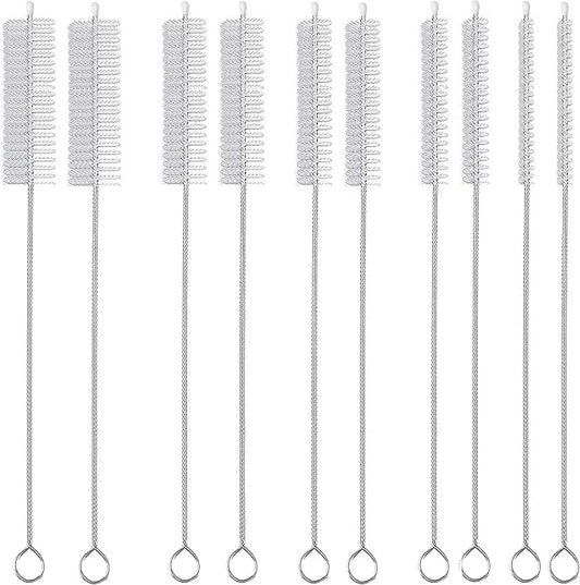 Straw Cleaner Brush Long 10 inch, 10-PCS Straw Brush of Bristles Diameter by AFUUFA