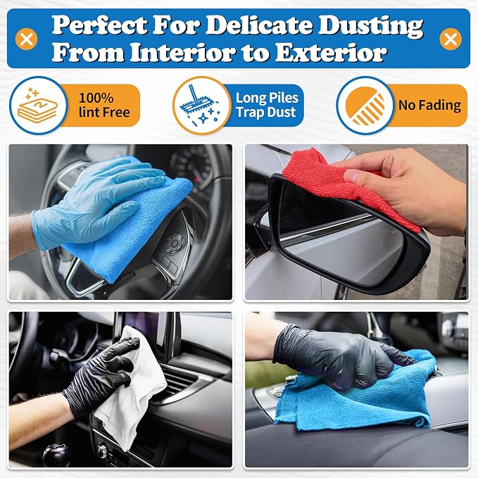 FIXSMITH Shop Towels, Microfiber Cleaning Cloth Bulk, Microfiber Towels - Image 3