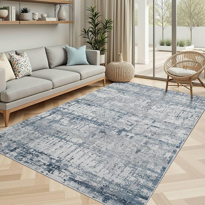 5x7 Area Rugs for Bedroom Living Room, Non-Slip Washable Rug, Modern Abstract - Image 3