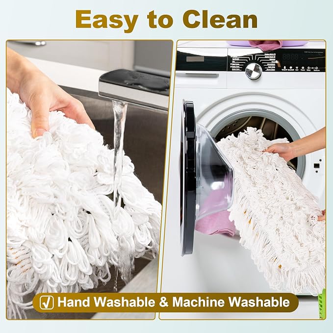 4-Pack 36'' Universal Microfiber and Cotton Mop Pads – Loop End - Image 4