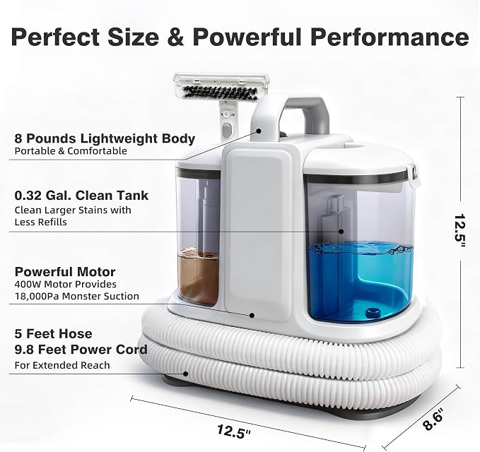 Coospider 18Kpa Portable Carpet Cleaner Machine, Powerful Suction - Image 5