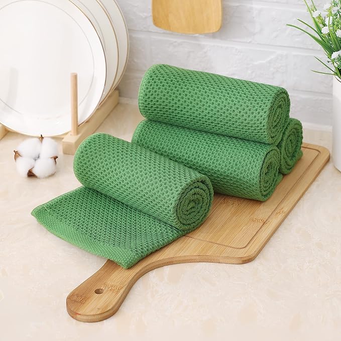 Kitinjoy 100% Cotton Waffle Weave Kitchen Hand Towels - Image 7