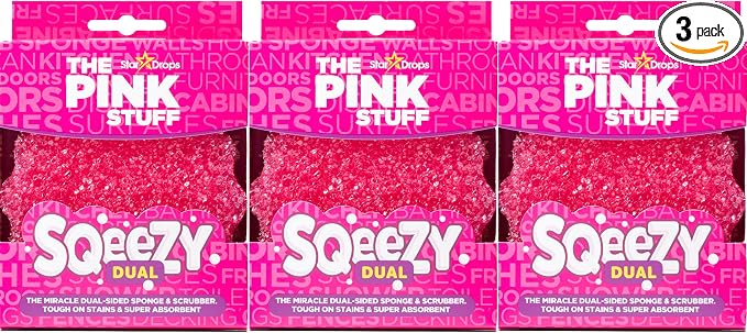 Stardrops – The Pink Stuff – SQeeZY Miracle Dual Sided Scrubber Sponge by ThePinkStuff