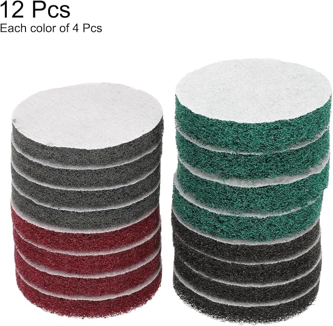 HARFINGTON 4pcs Scrubber Scouring Pads 180 400 800 1200 Grits 3 Inch Drill - Image 3