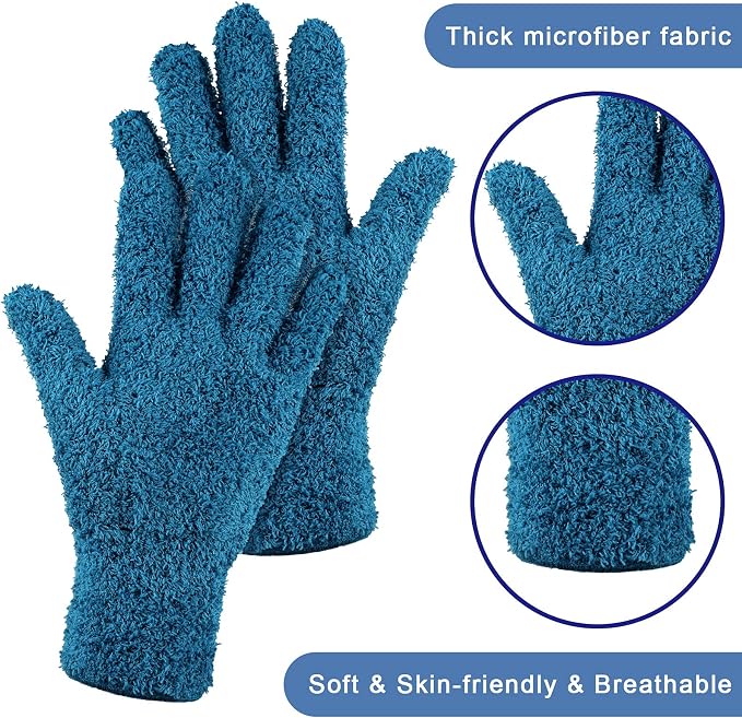 Bencailor 6 Pairs Microfiber Dusting Gloves, Dusting Cleaning Gloves Microfiber - Image 5