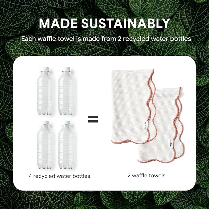 RECYCO Waffle Kitchen Towel Set of 2 - Image 5