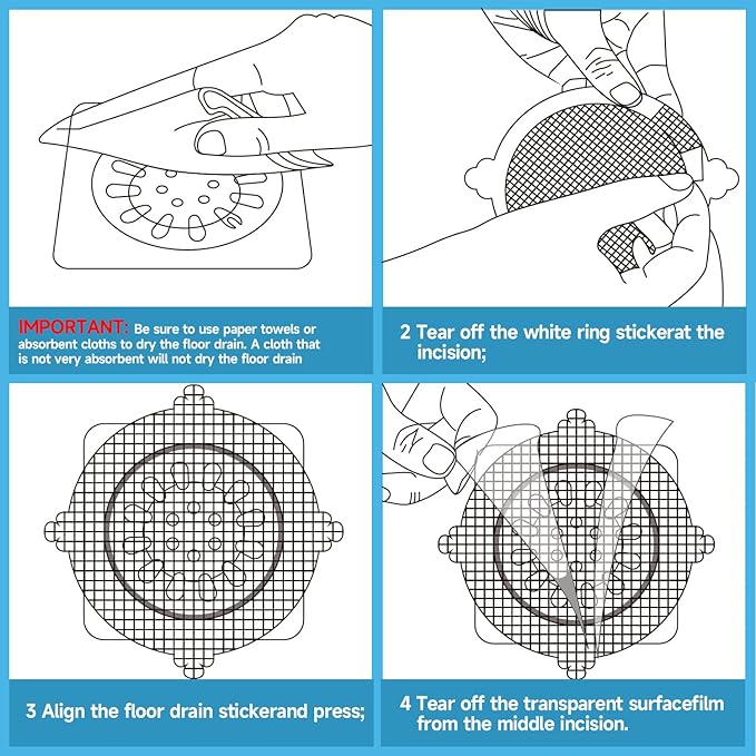 VIVIDLY 50 Pack Disposable Shower Drain Cover Hair Catcher Shower Drain Mesh - Image 6