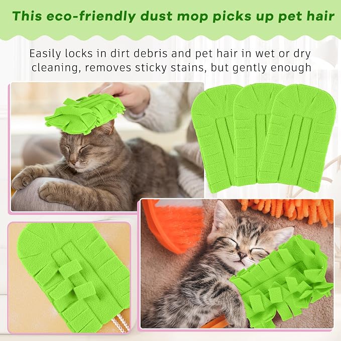 Zubebe 6 Pcs Duster Refill Reusable Fleece Duster Refills Feather Flat Dusters - Image 3