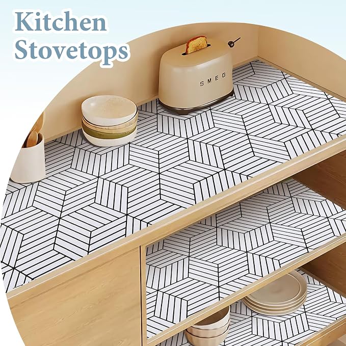 Shelf Liners for Kitchen Cabinets Non Adhesive Shelf Liner Paper Non-Slip - Image 6