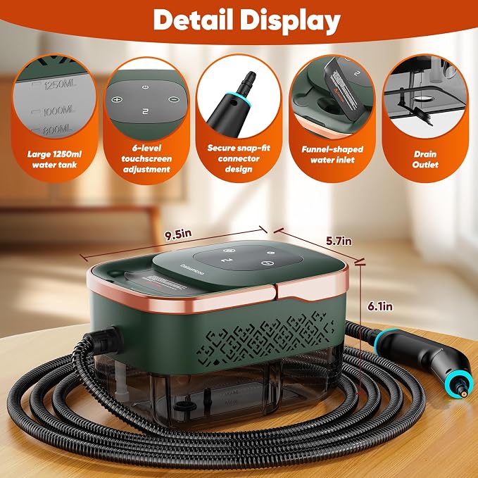 Steam Cleaner, 2500W Home Handheld Grout Steam Cleaning Machine - Image 5