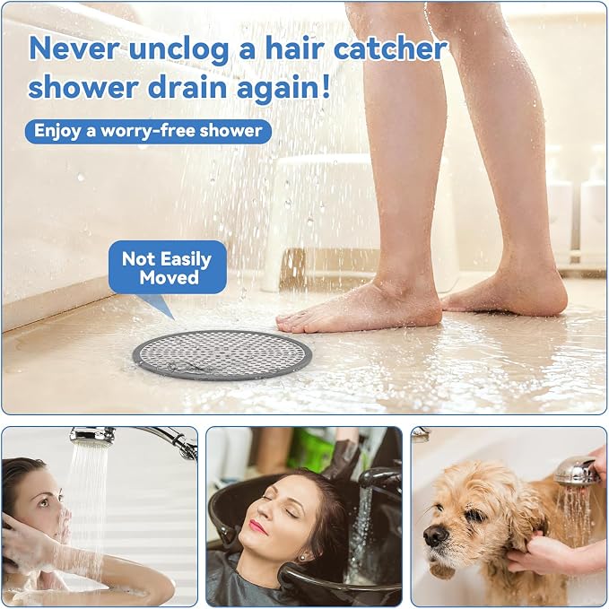 Shower Drain Hair Catcher, 4.72" Shower Drain Cover, All-in-One Universal Sink - Image 2