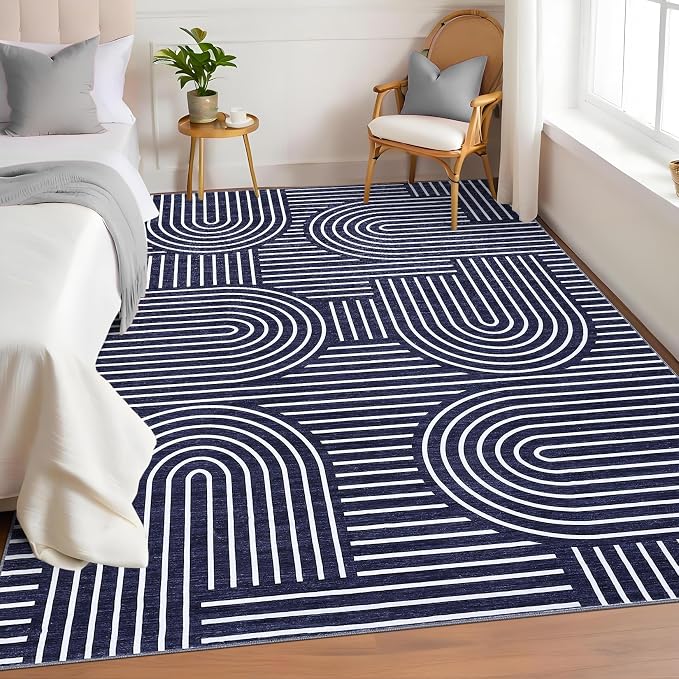 Washable Rug 4x6 Area Rugs for Living Room, Abstract Rug for Bedroom, Soft - Image 2