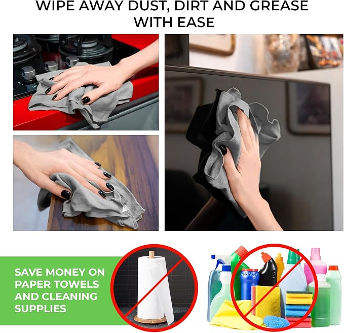 TILO Microfiber Cleaning Cloth – 19x13 Inch Ultra-Absorbent, Streak-Free - Image 3