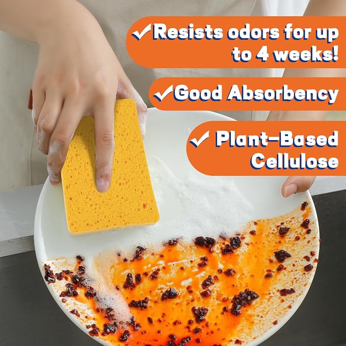 7 Pack Biodegradable Cellulose Pop Up Sponges | Compostable Kitchen Sponges - Image 3