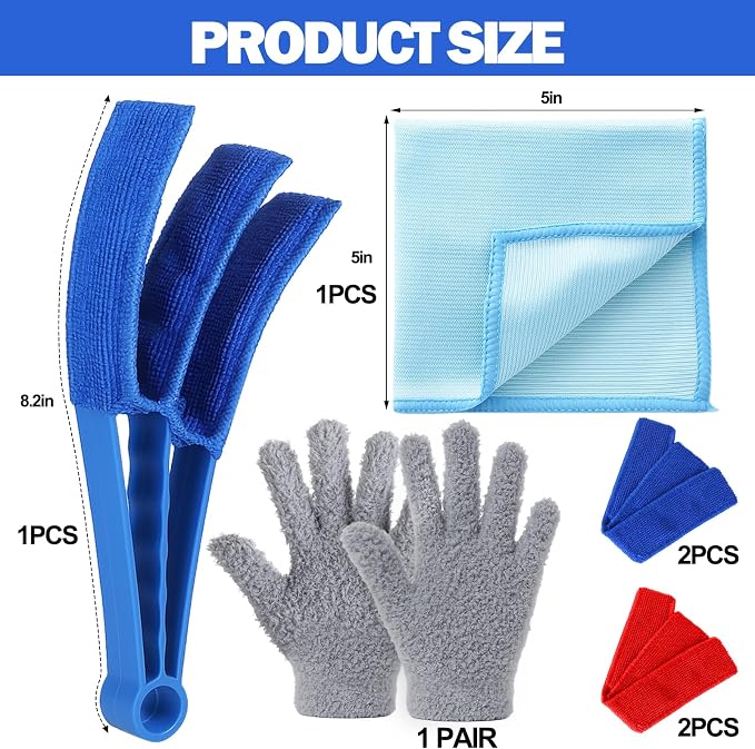 XANGNIER Window Blind Cleaner Duster Tool Set, Blind Cleaning Tools, Washable - Image 2