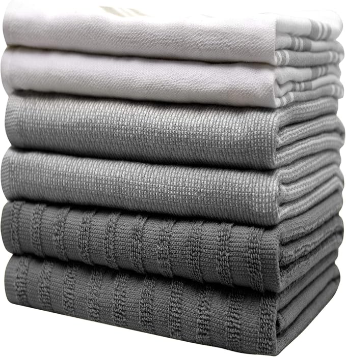 Premium Kitchen Towels | Large Cotton Dish Towels | Flat & Terry Highly - Image 6