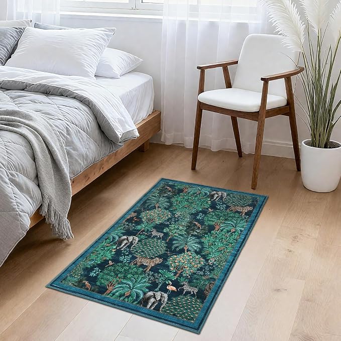 GarveeHome Jungle Rug 2x3 Animal Print Rugs Non Slip Washable Front Door Rug - Image 3