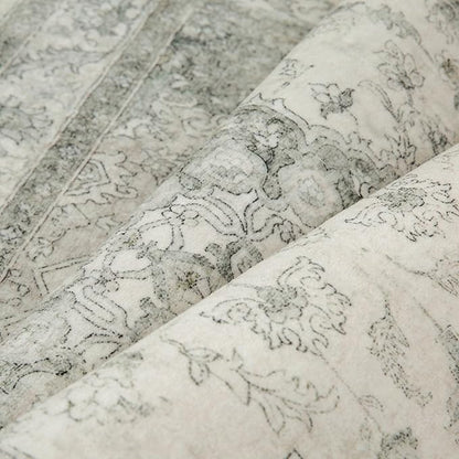 Green Runner Rug 2x6 Washable Vintage Carpet Hallway Kitchen Soft Retro Low Pile Thin Indoor Bedroom Non Slip Oriental Medallion Long Throw Rug for Bathroom Laundry Dining Room