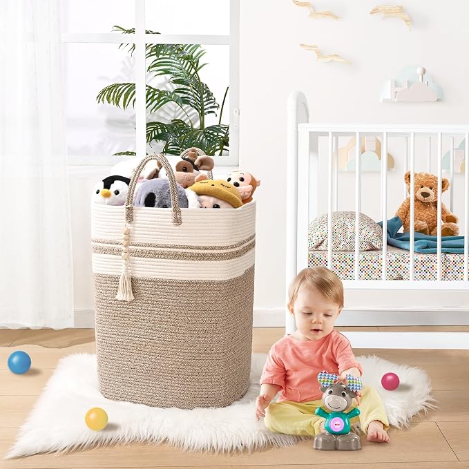 Woven Laundry Basket for Clothes, 100 L Large Rectangle Laundry Hampers - Image 5