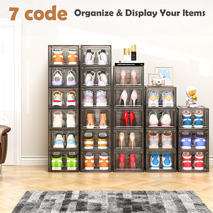 12 Pack Clear Shoe Storage Organizer - Image 9